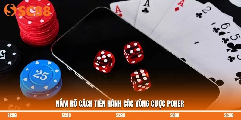 Nắm rõ cách tiến hành các vòng cược Poker
